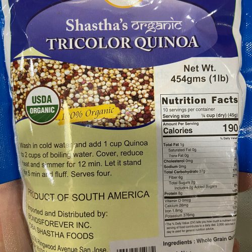 Shastha Tri-Colour Quinoa 1 Lbs