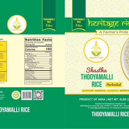Heritage Rice - Thooya Malli Rice 5 Lbs