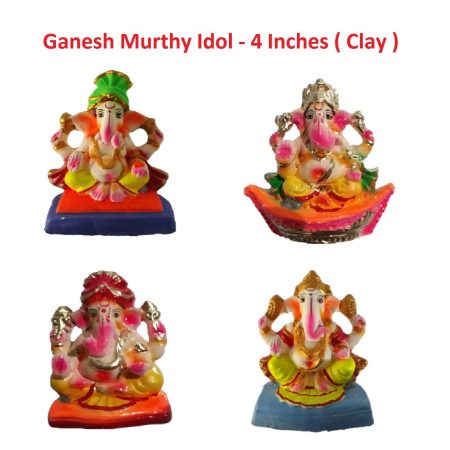 Ganesh Idol - 4 Inches (Clay)